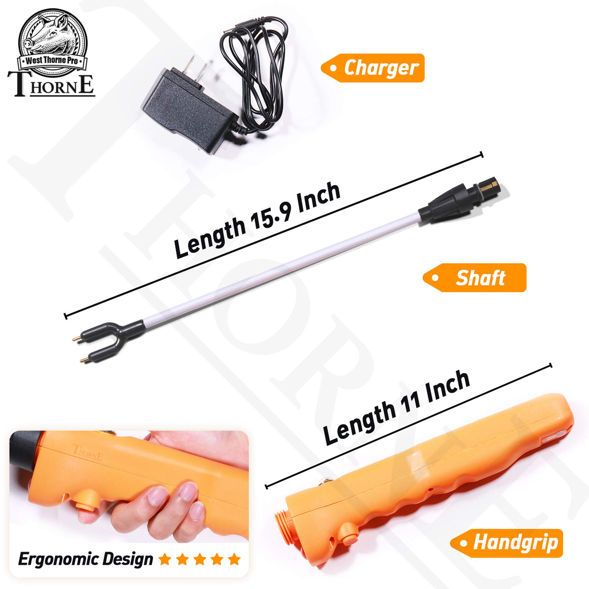 West Thorne Pro durable cattle prod built for shock and moisture resistance