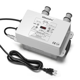 Westaho salt chlorinator control panel displays real-time data for simple pool care