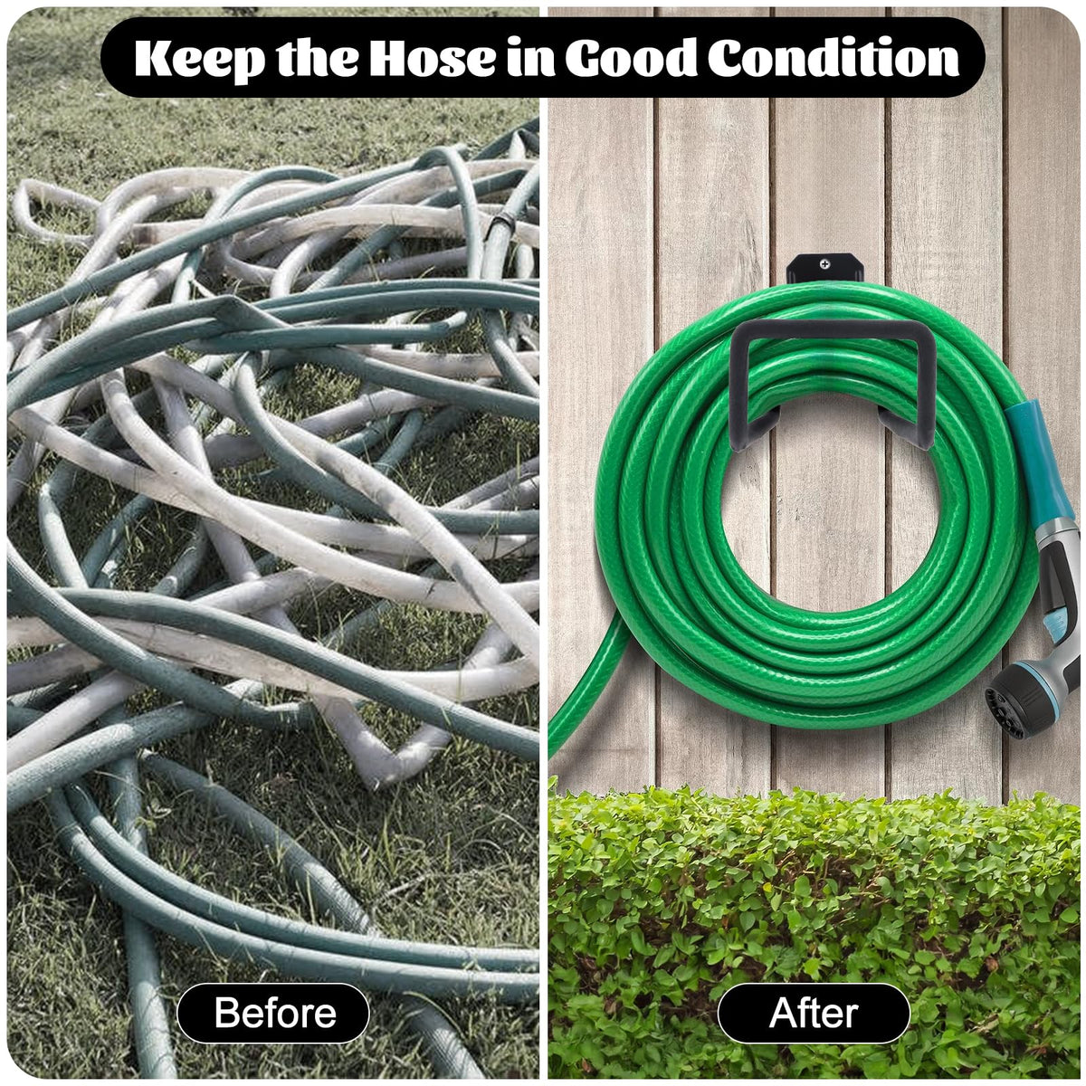 West Bay easy-install hose holder kit highlights included screws and anchors.