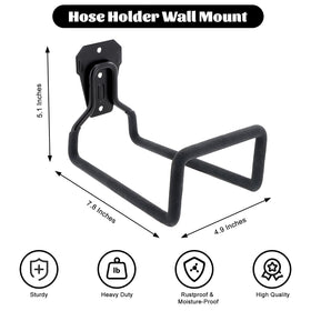 West Bay heavy-duty hose reel hanger for outdoor use supports long hoses securely.