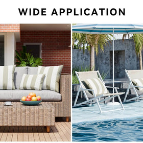 Western Home beige grey stripe cushion covers for sofas and balconies.
