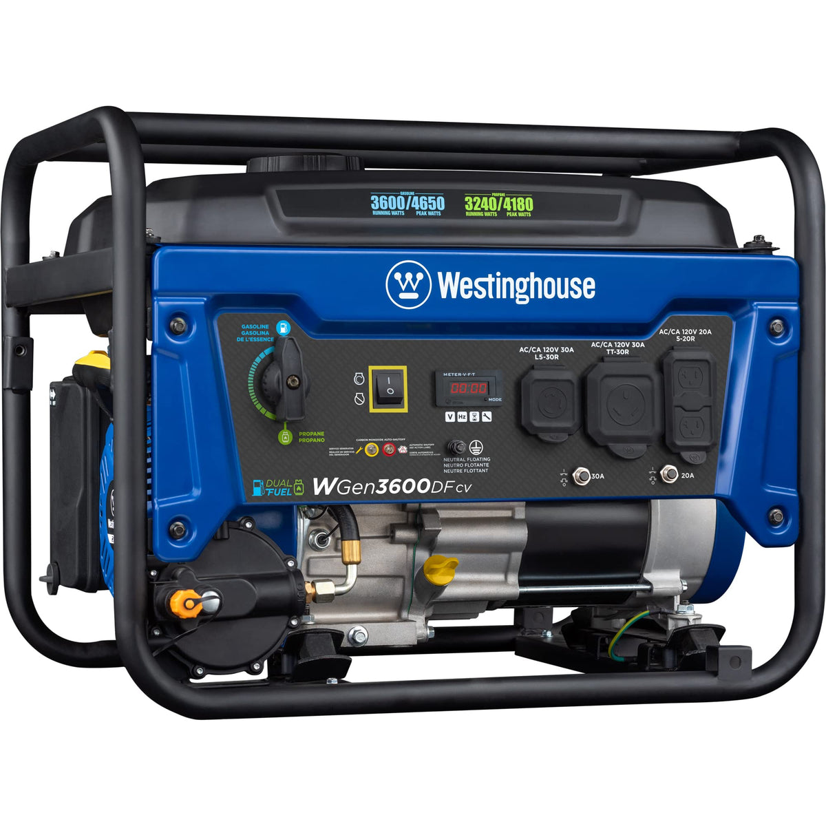 Westinghouse 4650-peak-watt dual-fuel generator for versatile power on the go.