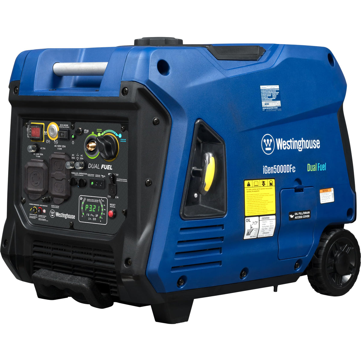 Westinghouse iGen5000DFc economy mode for efficient fuel use.