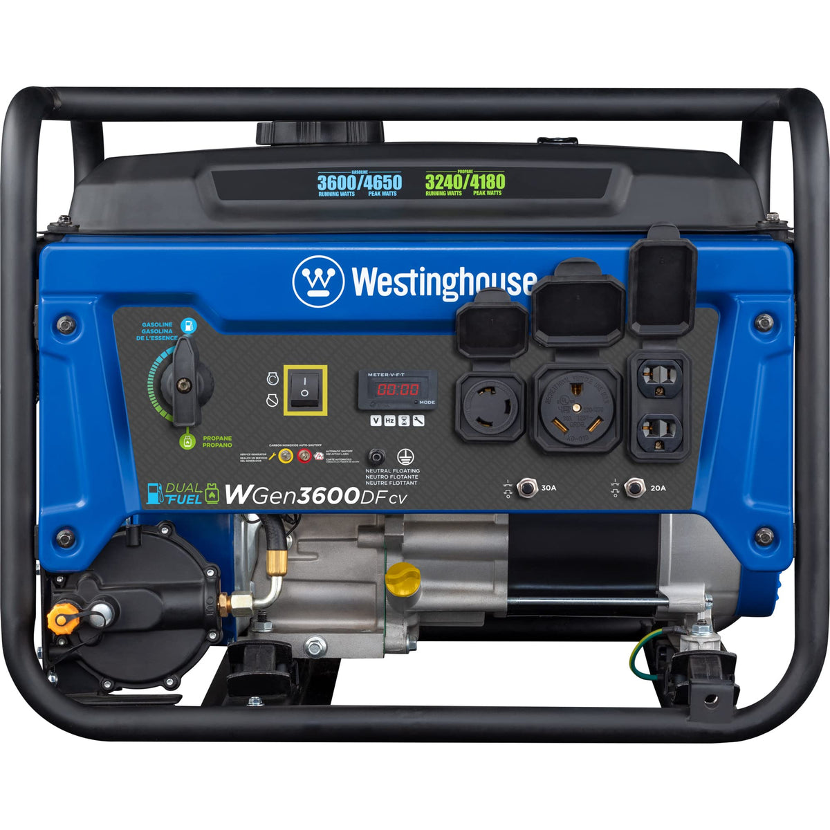 Westinghouse automatic low oil and CO shutdown for safety.