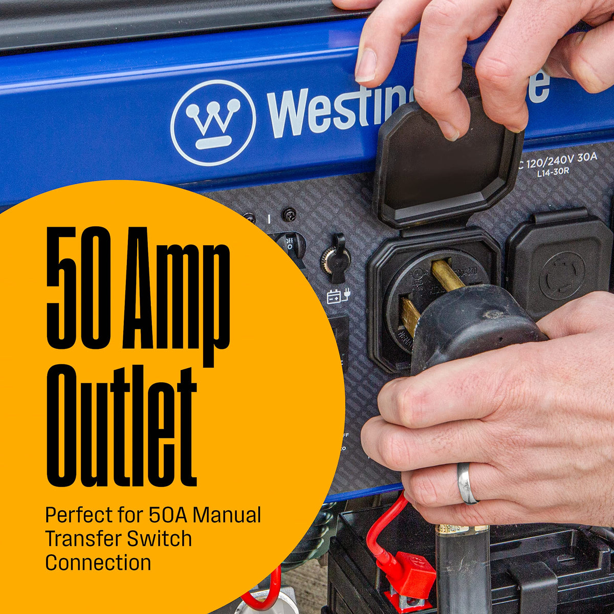 Westinghouse WGen9500TFC L14-30R outlet supports safe transfer connections