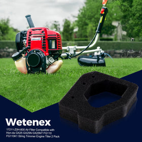 Wetenex air filter compatibility label for Honda GX25 and FG110 models.