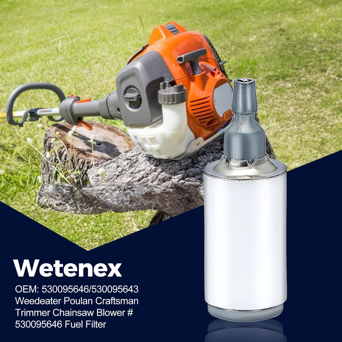 Wetenex fuel filter pack of two ensures ready replacement and extended tool uptime.
