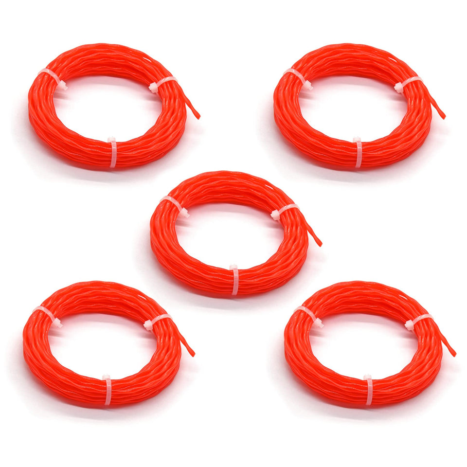WETOOLPLUS 0.095-inch twisted line packaging shows a 5-pack for versatile yard work.