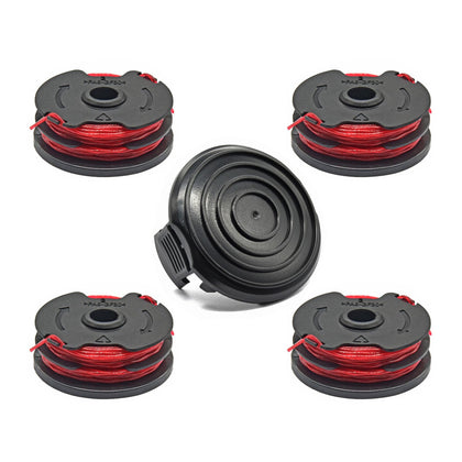 WETOOLPLUS 5-pack spools with cap cover for quick trimmer replacements.