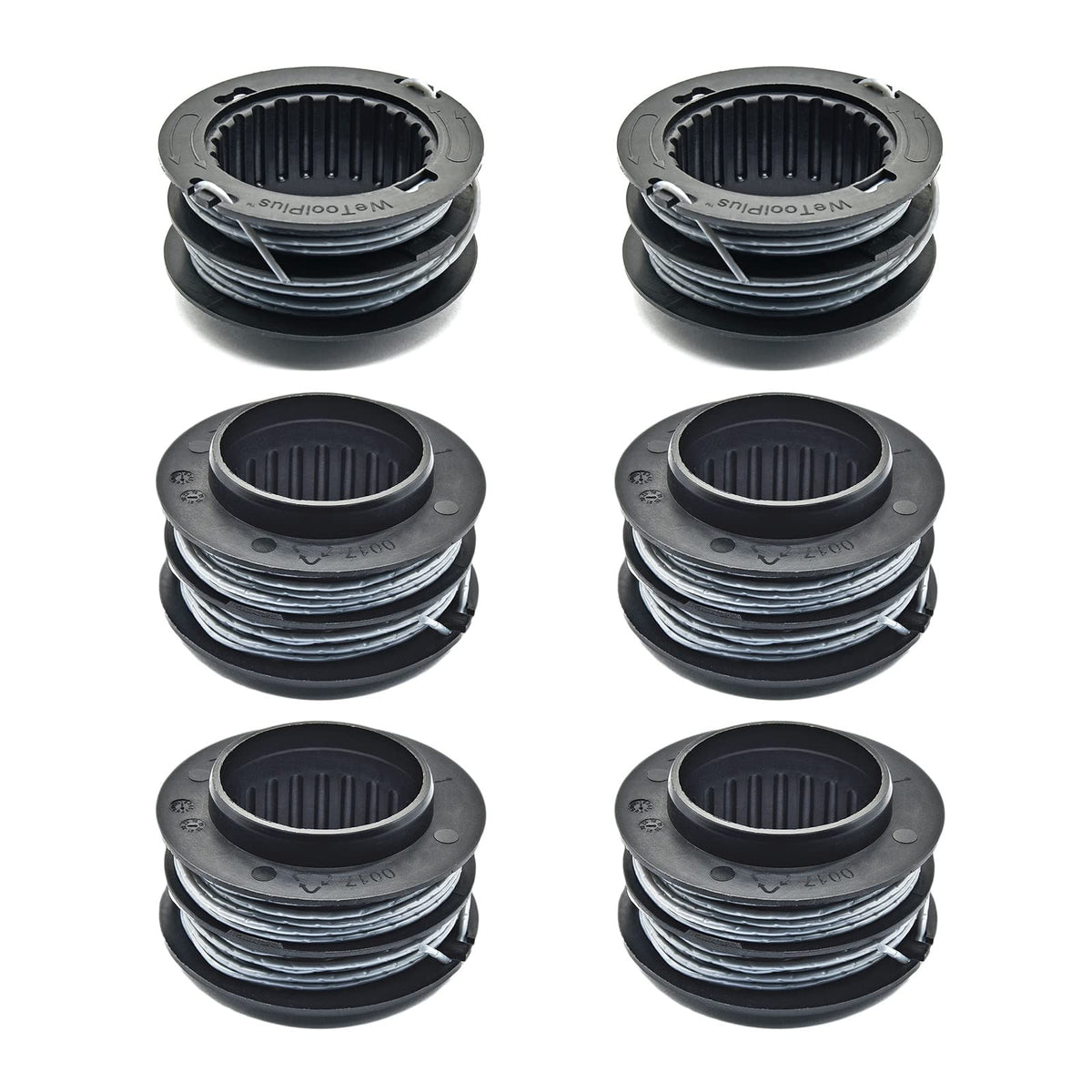 WETOOLPLUS 88616 dual-line spool close-up for Toro 60V, ready for clean trims