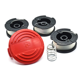 Three spools and one cover cap packaged for convenience and quick setup