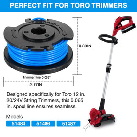 WETOOLPLUS 065-inch line for Toro 51484 supports dependable cutting performance.