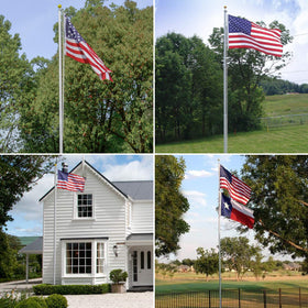 WeValor flag pole kit ground sleeve installation demonstrates easy in-ground setup.