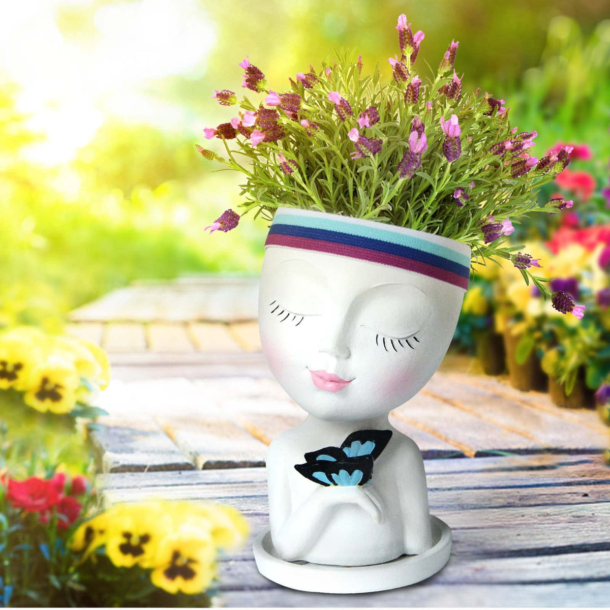 WEWEOW face planter with drainage hole to prevent water buildup