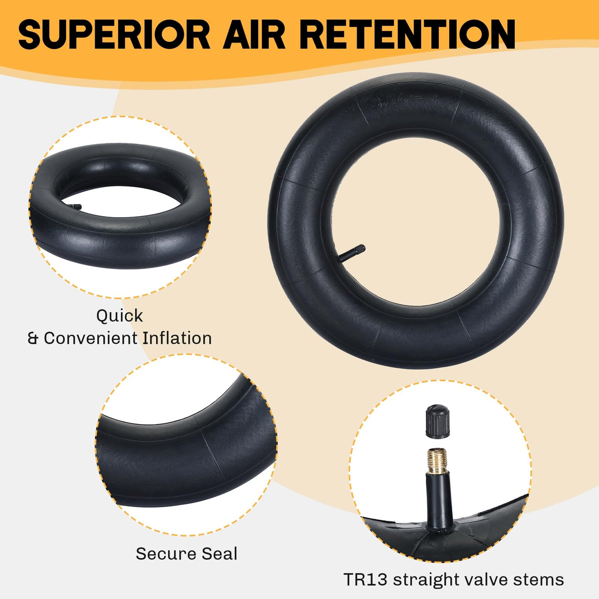 Weyleity TR13 straight valve inner tube ready for reliable inflation