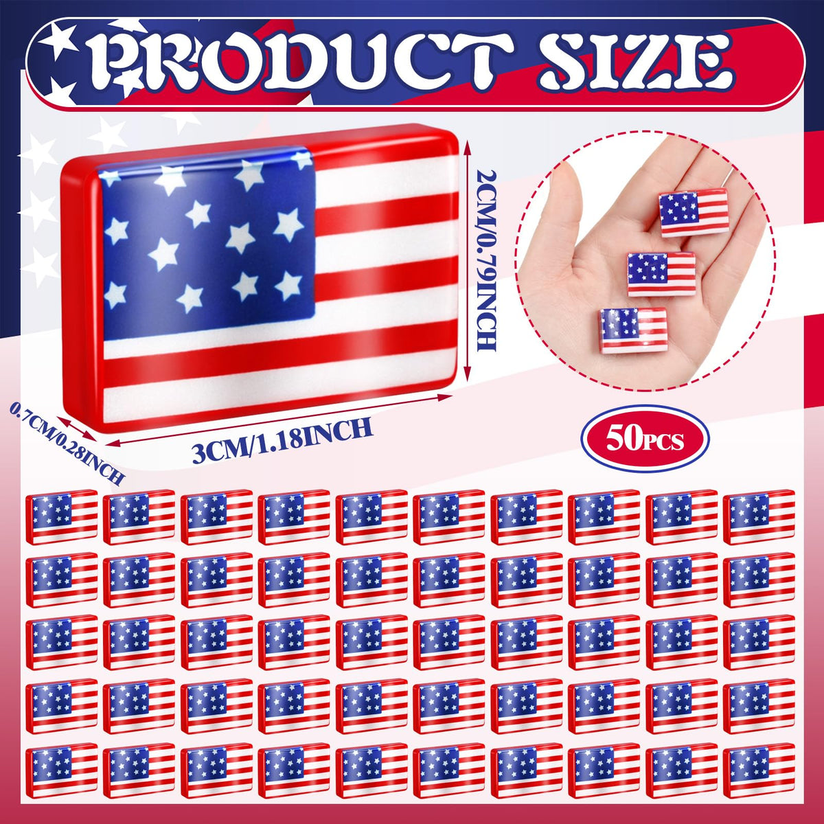 Weysat 4th of July resin flags detail highlighting durable craftsmanship.