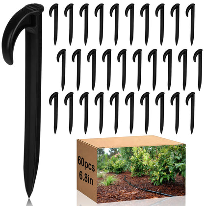 Weysat drip stake close-up, 6.8-inch length, stabilizes tubing.