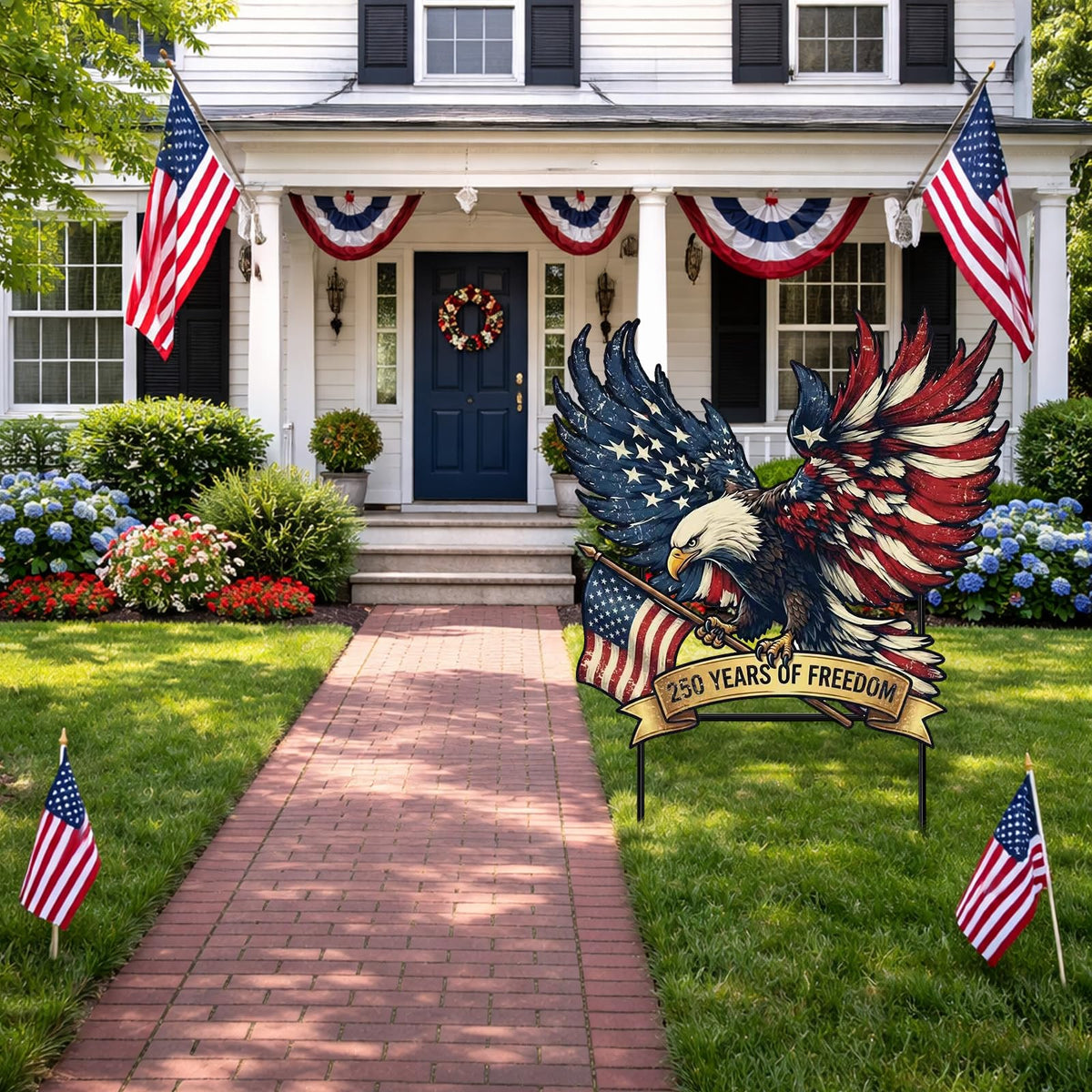 Weysat 4th of July metal decor for lawns and gardens