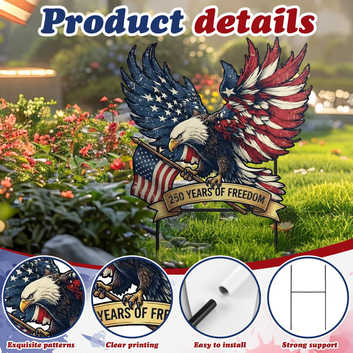 Weysat Independence Day lawn decor enhances front porch ambiance