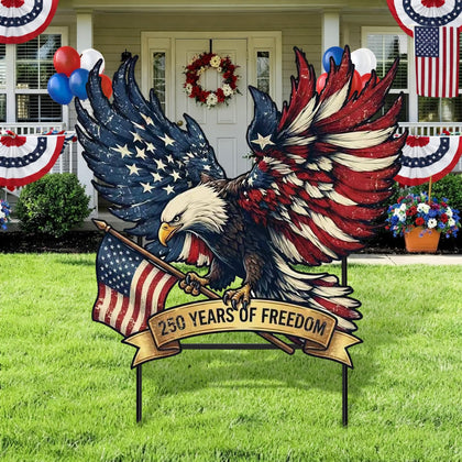 Weysat patriotic eagle yard sign for outdoor display and curb appeal