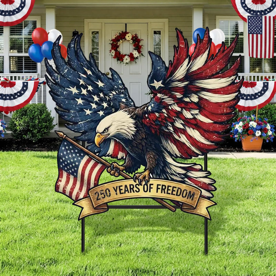 Weysat patriotic eagle yard sign for outdoor display and curb appeal