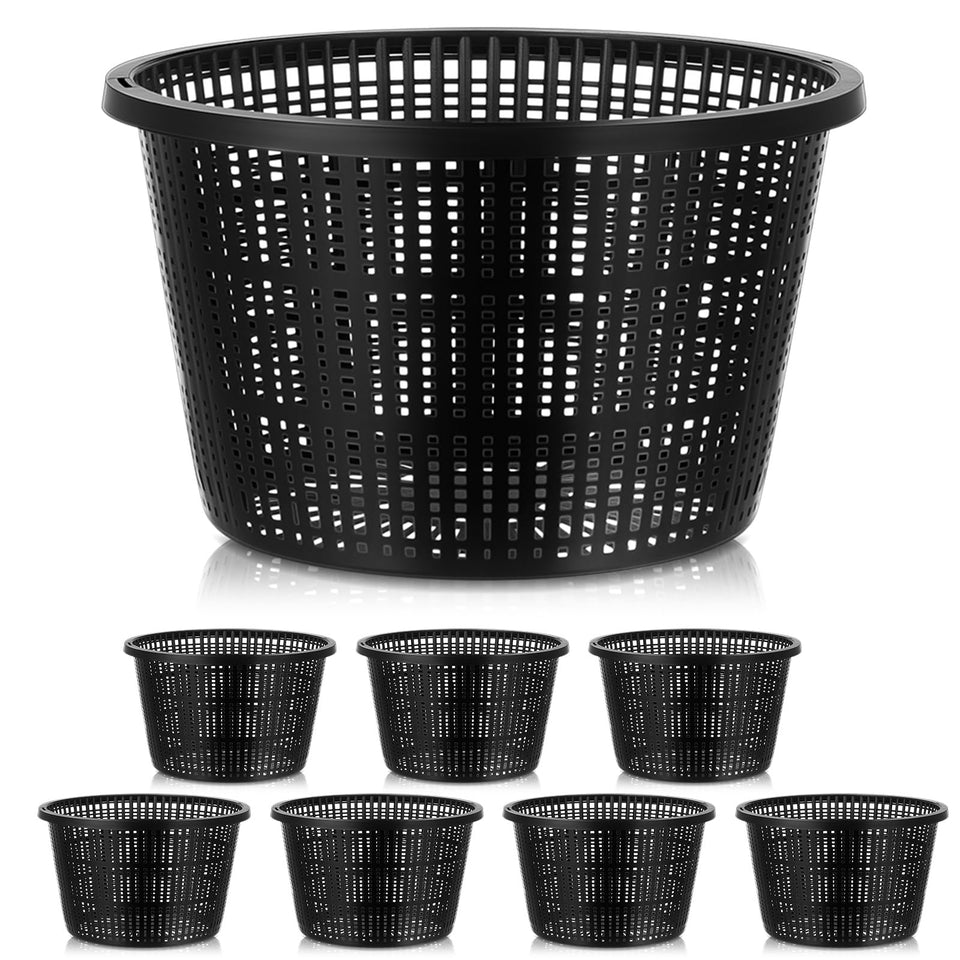 Weysat pond basket top view, durable 8.3-inch pot for expanding aquatic plant displays.
