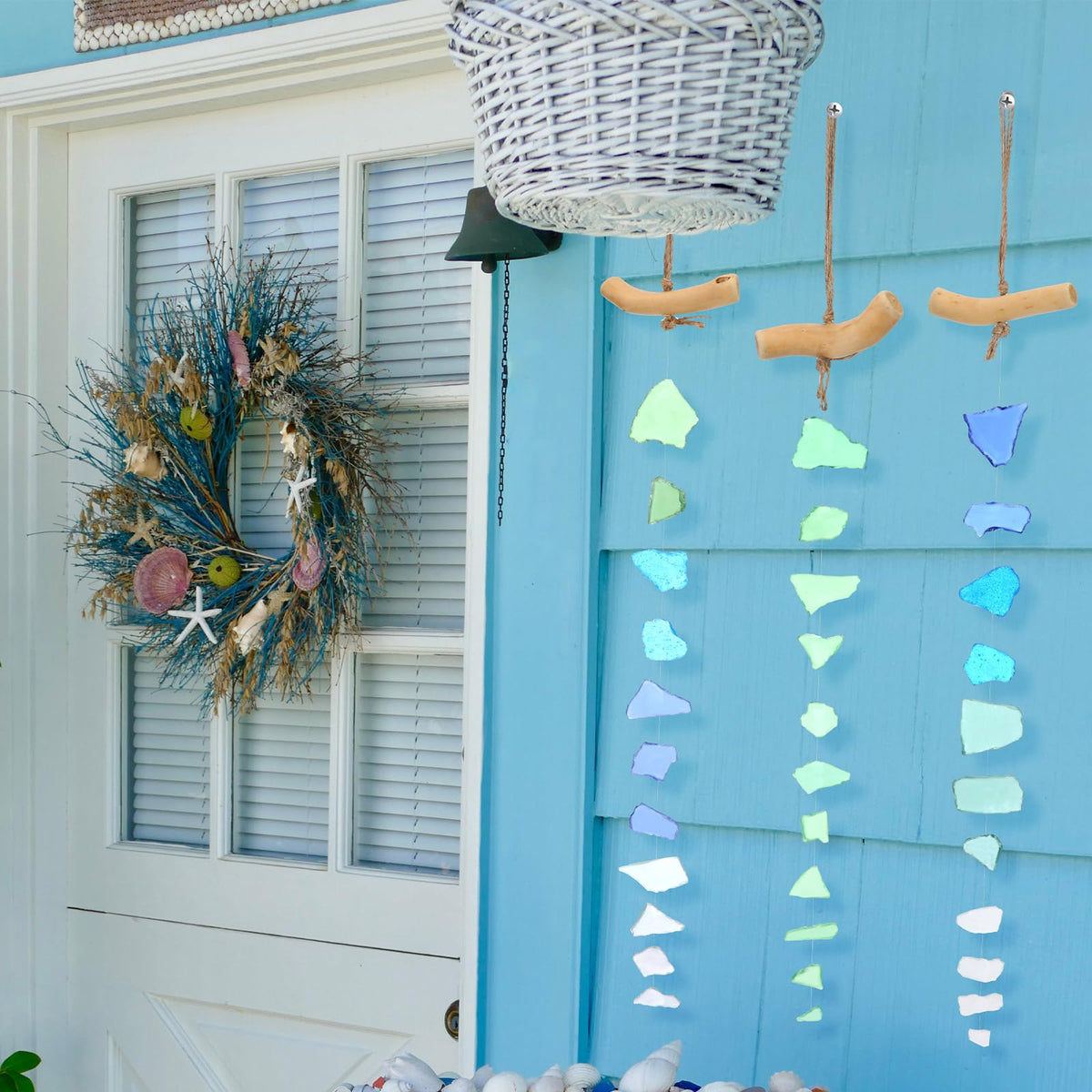 Weysat sea glass wind chimes make thoughtful beachy gifts for women.