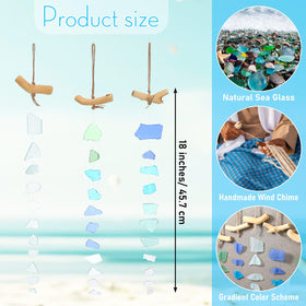 Weysat sea glass wind chimes use nylon fishing line for durable hanging decor.