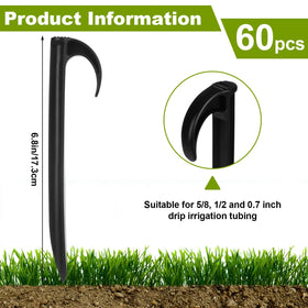 Weysat stake in soil secures drip tubing for reliable watering.