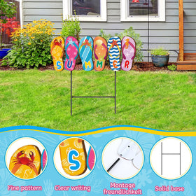 Weysat waterproof metal sign stands up to rain for poolside or garden use.