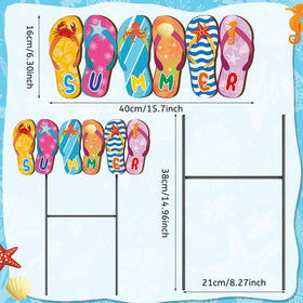 Weysat colorful flip-flop sign with stake included for durable outdoor display.