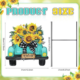 Weysat sunflowers yard sign metal construction for durable outdoor use.