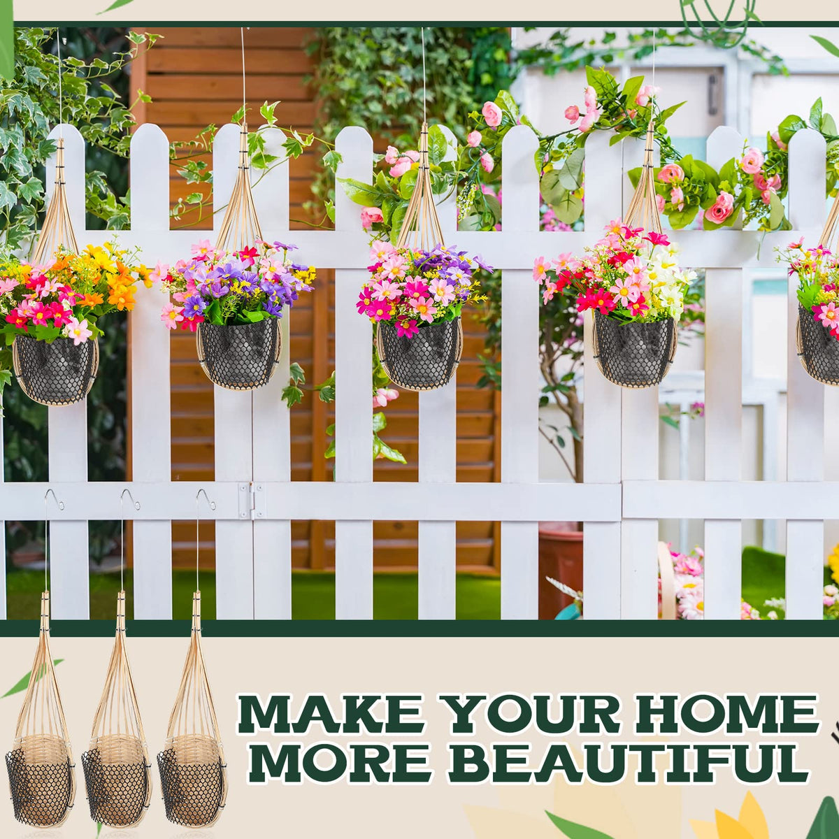 Weysat bird nest planter for trellis and gazebo decor.
