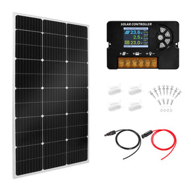 Weznbtev 100W solar panel for off-grid charging in sunny conditions.