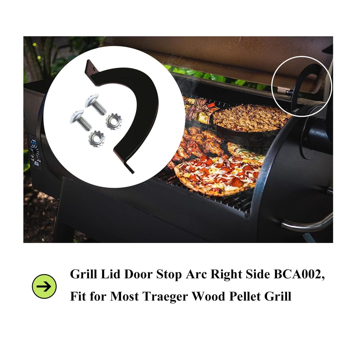 WFCYX BCA002 durable metal construction ensures long-lasting grill lid support.