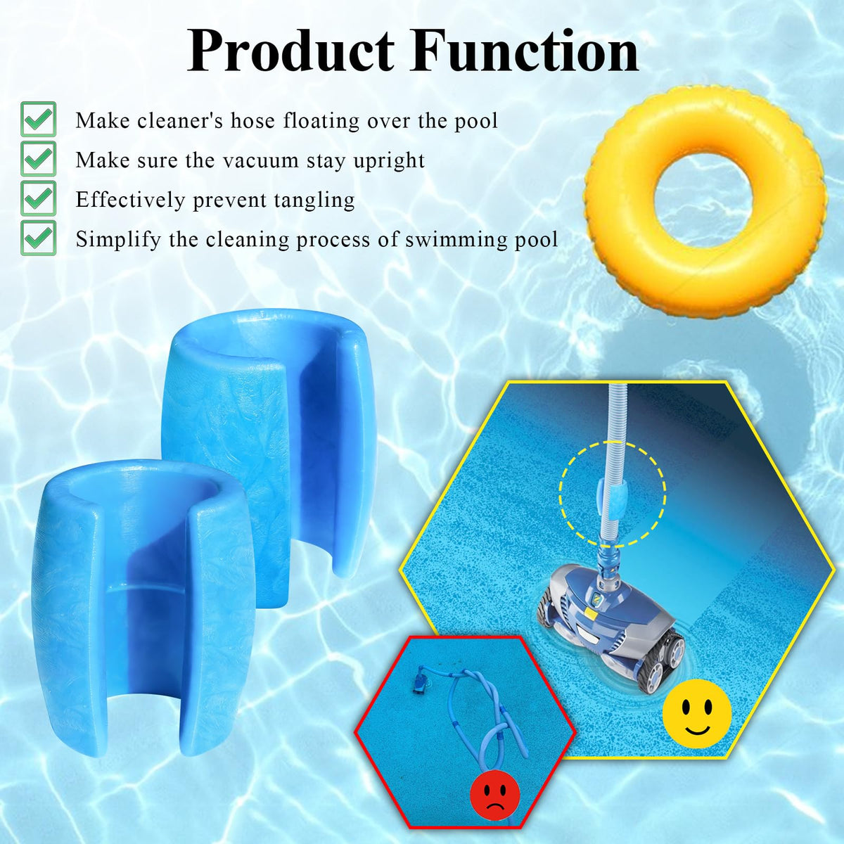 Durable, sun-resistant material of the WFCYX hose float withstands outdoor pool conditions