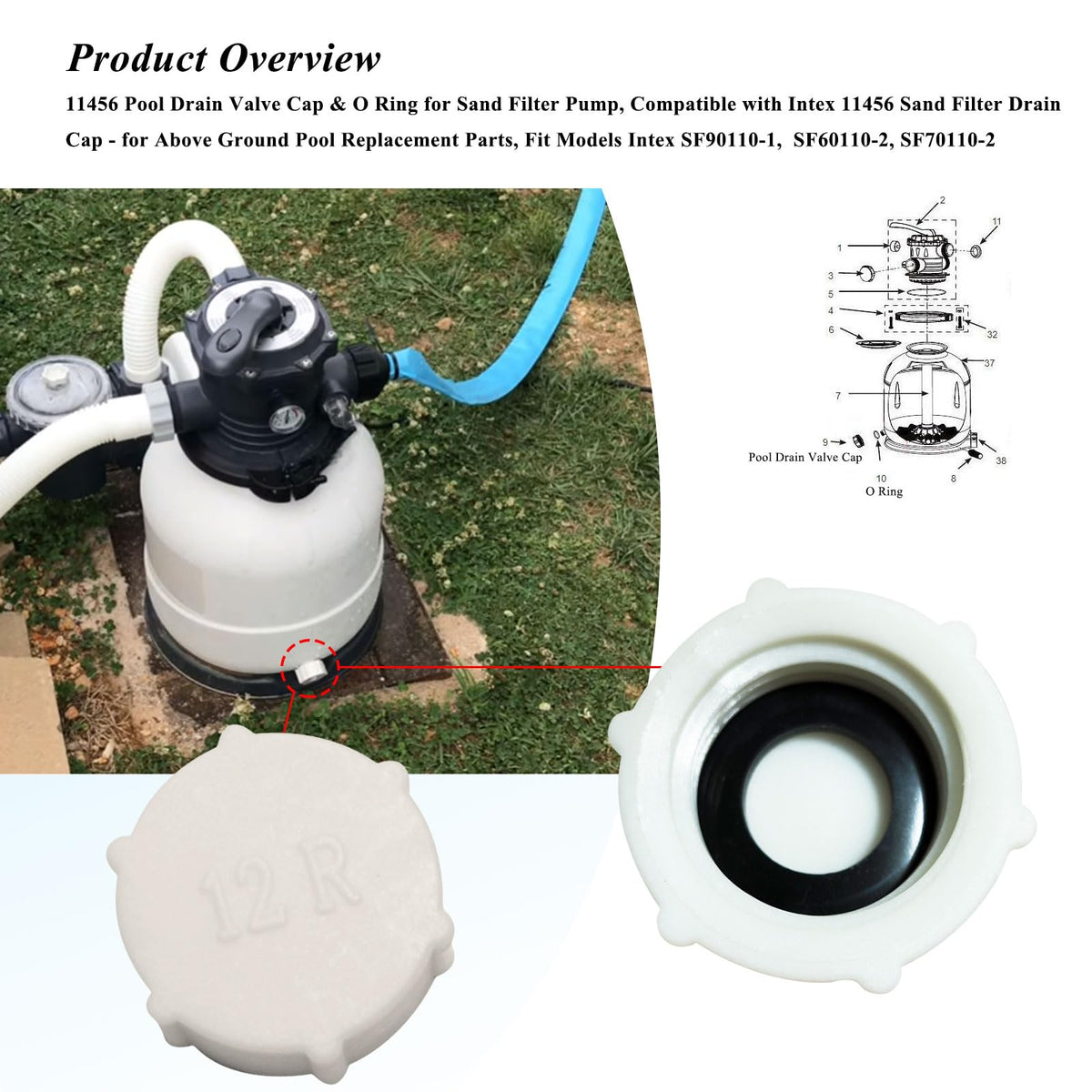 WFCYX sand-filter drain-cap with O-ring supports easy maintenance and reliable performance.