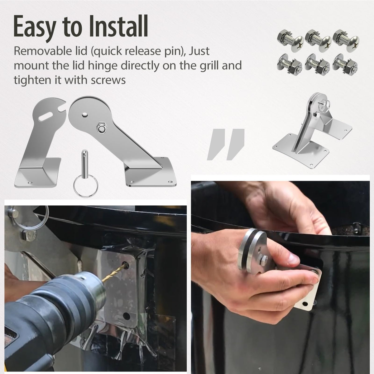 Weber Smokey Mountain hinge fitment provides secure attachment