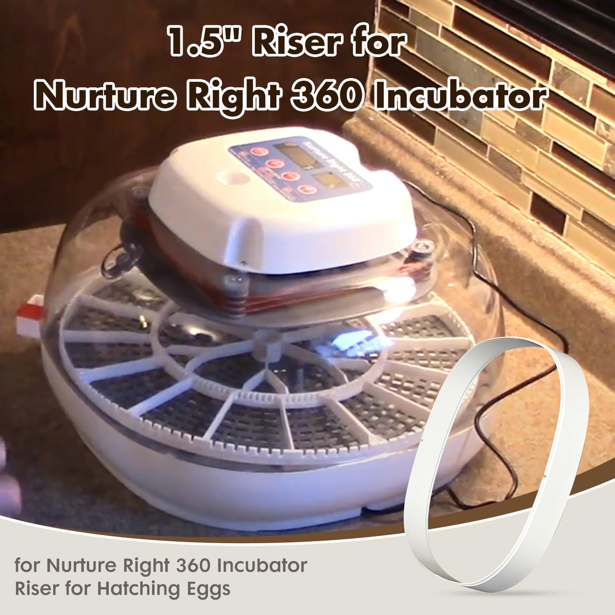 WFXSHparts riser enables larger eggs from ducks, turkeys, and geese to incubate comfortably