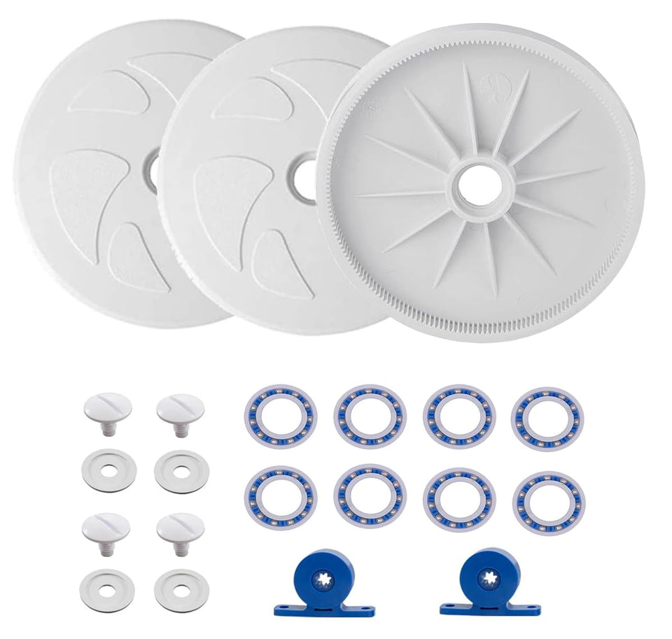 WGLRRGU C6 large wheels improve traction for Polaris pool cleaners, enabling smooth gliding.