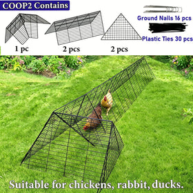 WGOHOSE foldable expandable chicken tunnel shown with extended reach.