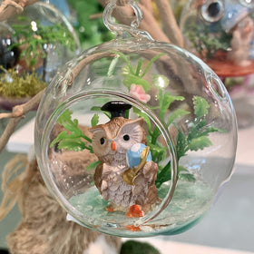 WGVI hanging terrarium globe creates ambient mood lighting with glass glow