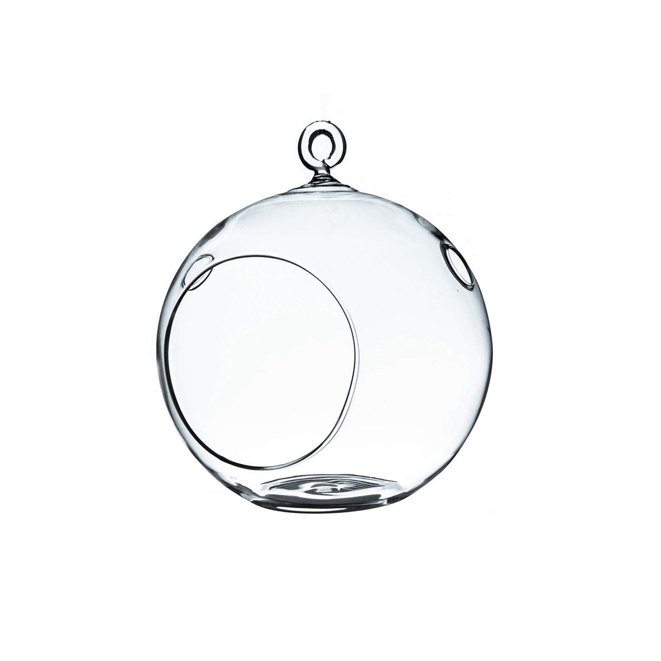 WGVI hanging terrarium globe with clear glass and flat bottom for stable display.