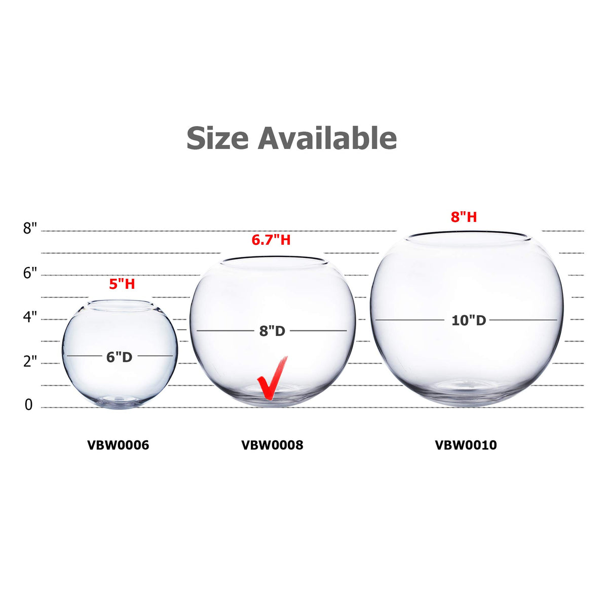 WGVI WGV clear glass fish bowl ideal for aquatic plant displays.