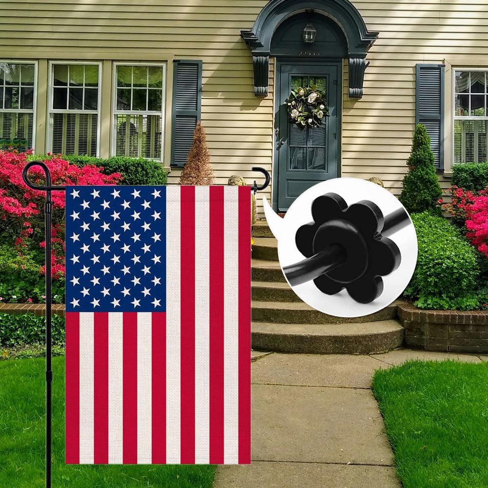 WHALE flag stoppers keep seasonal and patriotic flags in place with style.