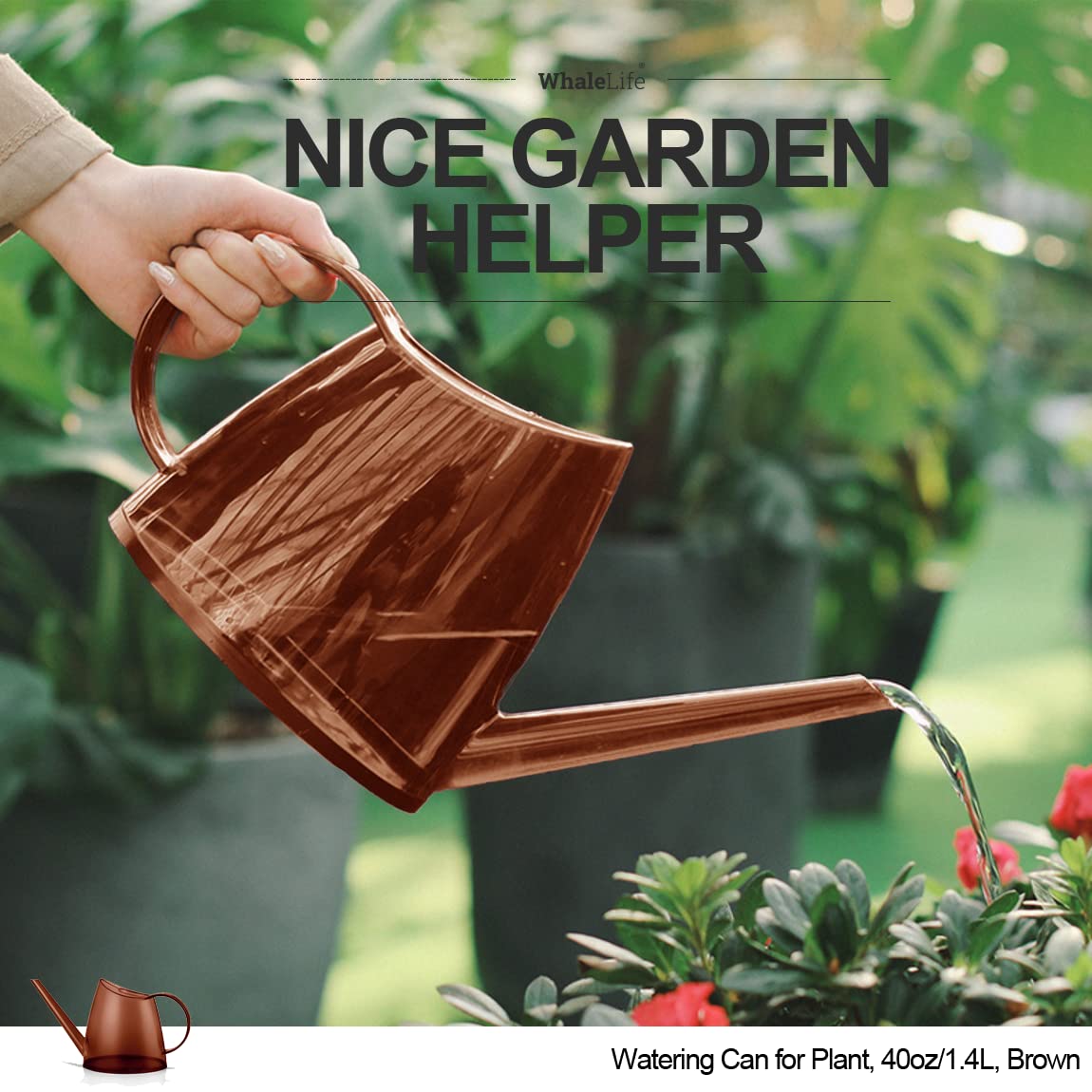 WhaleLife watering can suitable for bonsai and desk plants on a windowsill
