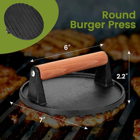 Whaleme Cast Iron Press with Grooved Bottom showing drainage and heat distribution