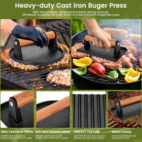Whaleme Seasoned Iron surface prepared for non-stick cooking and easy release