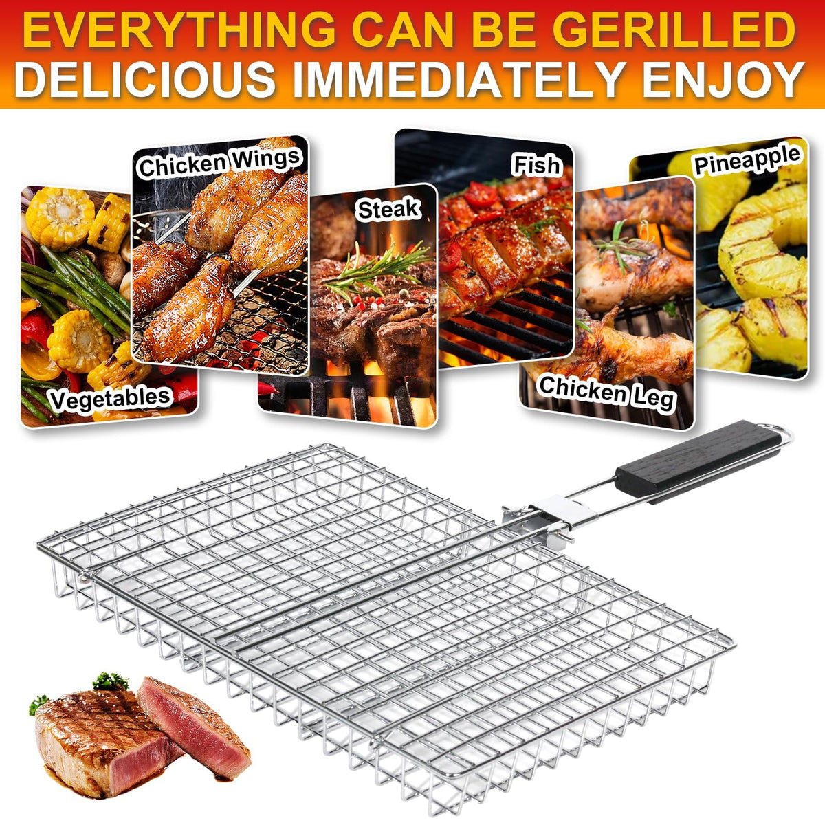 WHALERISE grill basket is dishwasher-safe for easy cleanup after grilling.