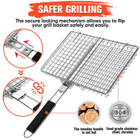 WHALERISE grill basket demonstrates even heating for consistent cooking.